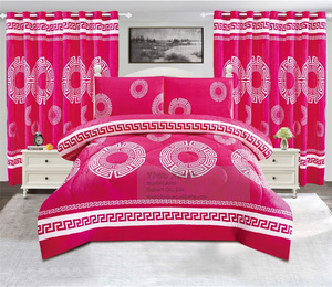 Hot bán 5 miếng Vua Kích thước borrego Sherpa mùa đông Comforter Set với rèm cửa - Product Image 5