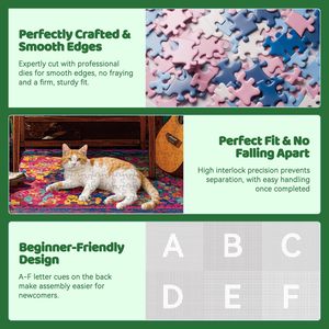 <span class=keywords><strong>Puzzle</strong></span> en papier de 300 <span class=keywords><strong>pièces</strong></span> pour adultes - Design Van, Chiens, Chats, Oiseaux, Nature - Jouet DIY - Cadeau stimulant pour les soirées jeux - Product Image 3