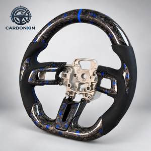 Volante Deportivo de 3 Radios de Fibra de Carbono Forjado Cromado Personalizado para Mustang GT S650/S550 Dark Horse - Product Image 5