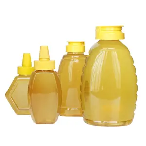 Botol Madu Remas Plastik Bening 12Oz, Dispenser Wadah Madu dan Madu dengan Tutup Flip dan Segel 8Oz 10Oz 12Oz 16Oz