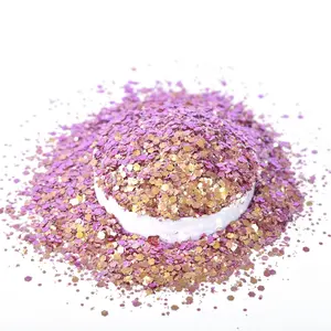 Newest Hexagon Irregular Chameleon Mixed Glitter PET Solvent Resistant Cosmetic Glitter For Oily Nail Polish Body painting