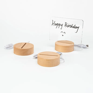 Bán buôn New LED 3D bằng gỗ cơ sở ánh sáng với cáp USB cho phòng ngủ ánh sáng ban đêm hiển thị cơ sở - Product Image 3