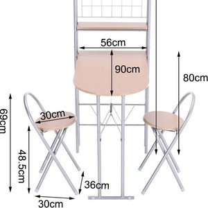 Original light luxury trendy wall-mounted folding <b>dining</b> <b>table</b> and <b>chair</b> set for office, bedroom, bar, and rental properties. - Product Image 2