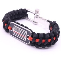 Gelang Paracord dengan bendera buatan tangan dapat disesuaikan gelang kustom logo
