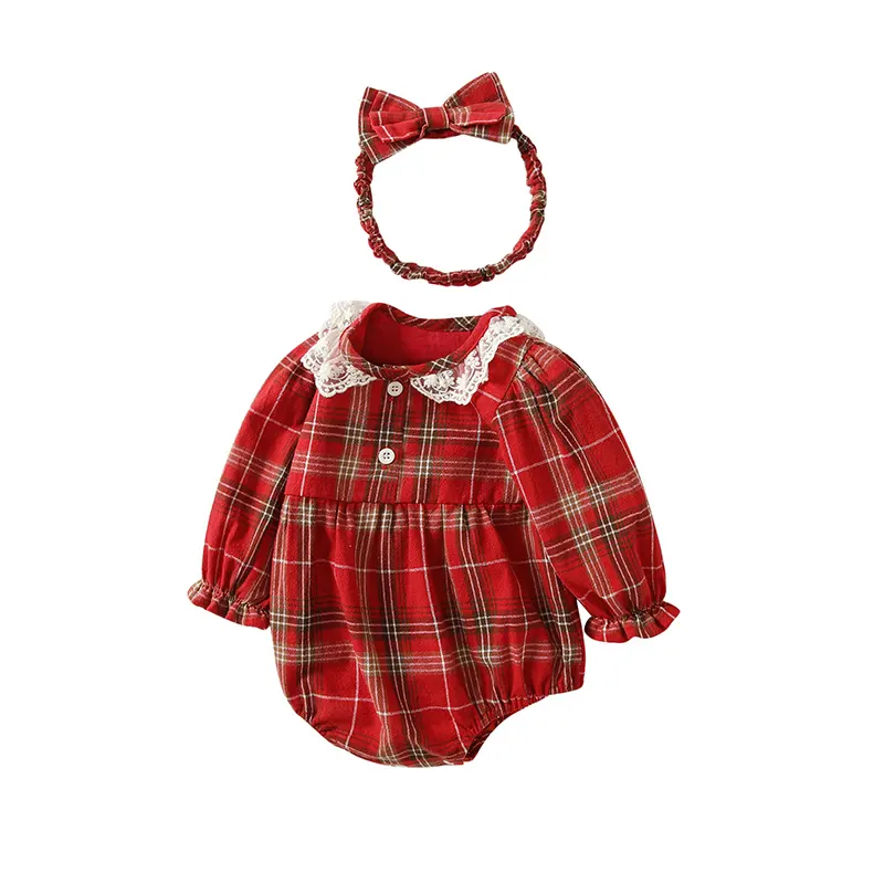 क्रिसमस डे होलसेल बेबी ग्रोस 100 कॉटन बॉडीसूट रोम्पर बेबी रोम्पर्स लड़कियों के लिए धनुष के साथ लड़कियों के कपड़े