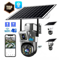 Cámara de Seguridad CCTV PTZ Solar 4MP 4G con Doble Lente, Visión Nocturna, Audio Bidireccional, Tarjeta SD, Sistema Remoto, IP66, H.265, China