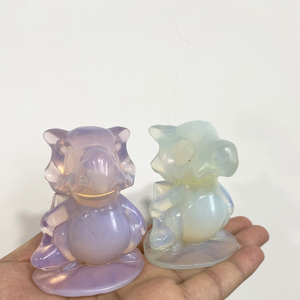 Offres Spéciales : Sculptures en Opalite Cubone, Bulbasaur Sculpté à la Main en Opalite, Pierres de Guérison, Opalite Rose, <span class=keywords><strong>Ditto</strong></span> pour Artisanat en Cristal et Cadeaux DIY - Product Image 1