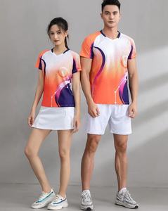 Camisetas de bádminton con logo personalizado para hombre y mujer, jersey con diseños personalizados para tenis, correr, sublimación, venta al por mayor - Product Image 2