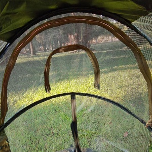 Abri de chasse à cadre haute résistance avec chaise intégrée, tente pop-up camouflage imperméable pour la chasse aux oiseaux aquatiques en extérieur toutes saisons - Product Image 4