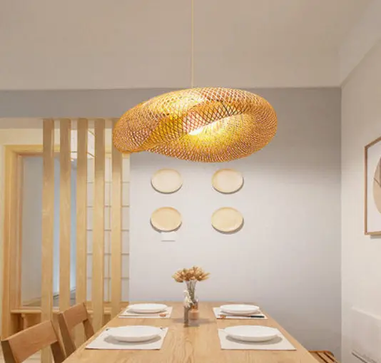 Handmade Wicker Hanging Lamps Rattan Pendant Light Bamboo Weaving Lamp decoration rattan pendant lamps in Vietnam