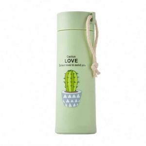 Anti-scalding Bpa Free 400ml Eco-Friendly <b>Glass</b> <b>Water</b> <b>Bottle</b> with Handle Lid Custom Cute Design for Unisex Back to School - Product Image 1