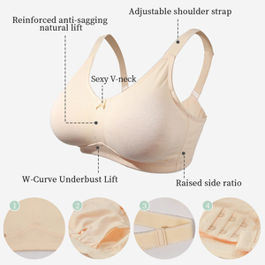 <span class=keywords><strong>Reggiseno</strong></span> 2302 Senza Cuciture Sexy per Donne Formose, <span class=keywords><strong>Reggiseno</strong></span> Post-Mastectomia in Cotone, Bralette Copertura Totale Coppe <span class=keywords><strong>D</strong></span> E F G per Taglie Forti - Product Image 6