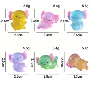 Animaux en résine créatifs, rêveurs, cosmiques, de couleur pastel, axolotls gelatinés qui brillent dans le noir pour globe à <span class=keywords><strong>neige</strong></span> DIY, pays des merveilles d'hiver - Product Image 3