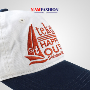หมวกแก๊ปผ้าฝ้ายทอลายทแยงหมวกฮิปฮอปกันแดดระบายอากาศได้สำหรับฤดูร้อนโลโก้ออกแบบได้ตามต้องการ - Product Image 4