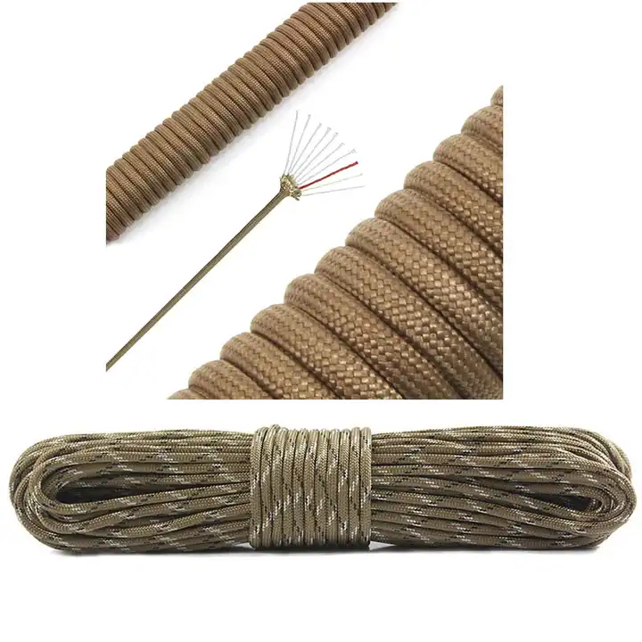 100Feet/Roll 4mm Paracord 550 Tinder Fire