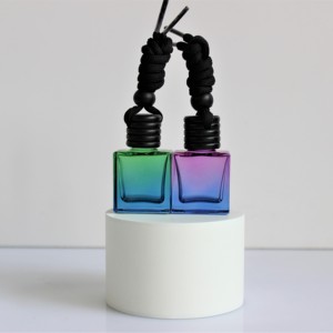 10ML Mini Both Colors Gradient Square Empty Wooden Cap <strong>Bottle</strong> for Hanging String Air Freshener Perfume Glass <strong>Car</strong> <strong>Diffuser</strong> <strong>Bottle</strong> - Product Image 2