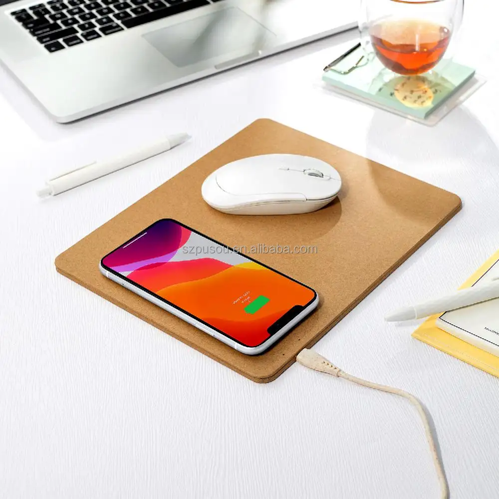 Benutzer definiertes Logo Umwelt freundliches faltbares Telefon papier Mouse pad Mat 5W 10W Wireless Charging Mouse Pad Wireless Charger