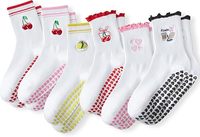 Chaussettes de yoga antidérapantes, chaussettes de Pilates antidérapantes, logo personnalisé, volants pour femmes, chaussettes de barre