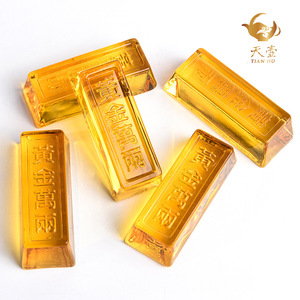 Tian Hu Imitation Gold Bar <b>Small</b> Size Yellow Crystal Ornament <b>Gift</b> For Home Decor - Product Image 3