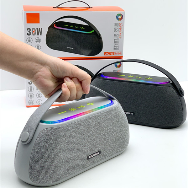 2026 NEW AC713MINI High-Power Subwoofer, Wireless Portable Speaker with Deep 30W Bass, Outdoor Stereo Surround Sound 2400mah