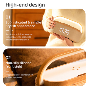 <span class=keywords><strong>Chargeur</strong></span> sans fil multifonctionnel et haut-parleur BT Réveil de nuit rechargeable pour ordinateur - Product Image 4