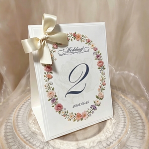 Custom Bride &amp; Groom's Relatives Seating Cards,Wedding Place CardsPremium with <strong>Pearl</strong> &amp; Bow for Reception - Product Image 6