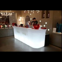 Table de bar extérieure créative de meubles lumineux LED directe d'usine pour les hôtels de centres commerciaux de KTV-Table de barre en plastique extérieure créative