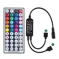 RF433M Contrôleur de bande de LED sans fil à 44 touches Télécommande de gradateur RVB à double zone 433MHz pour lumières LED intérieures