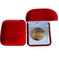 Boîte de présentation de médailles en velours bleu personnalisée, boîte à médailles, boîte de rangement pour pièces de monnaie, cadeaux promotionnels