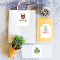 Lot d'autocollants adhésifs pour cadeaux de Noël, rouleau de stickers décoratifs pour sacs cadeaux, idéal pour les petites entreprises