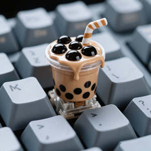 คีย์บอร์ดรูป<span class=keywords><strong>ชา</strong></span>นมไข่มุก3D ปรับแต่งได้หลากหลายสไตล์ความอยากอาหารปรับแต่งพวงกุญแจได้ - Product Image 1