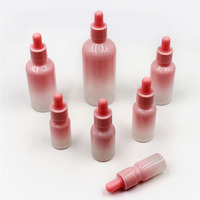 Flacon compte-gouttes en verre rose de luxe 20ml 30ml, emballage cosmétique rechargeable pour soins de la peau, flacon vide pour sérum avec compte-gouttes en verre
