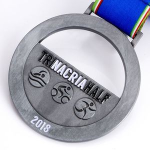 Medalla Personalizada para Triatlón y Media Maratón, Diseño Hueco Personalizado de Fábrica, Medalla Deportiva con Iconos para Eventos Multideportivos - Product Image 5