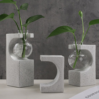 Moule en silicone pour pot de fleur hydroponique rectangulaire en ciment de gypse adapté au tube à essai Vase moule à fleurs décoration de la maison