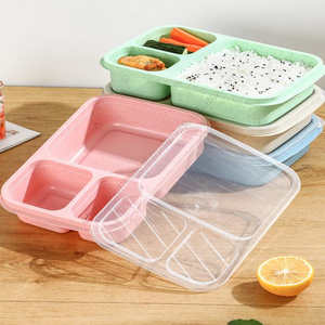 ชุดกล่องเก็บความร้อนแบบพกพาสำหรับผู้ใหญ่และเด็ก รุ่น Syh678 สำหรับขายส่ง ใช้กับไมโครเวฟได้ พร้อมหลอดดูดทำจากฟางข้าวสาลี เหมาะสำหรับไปโรงเรียน - Product Image 5