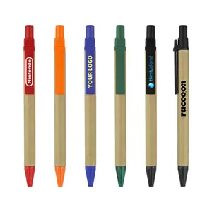 قلم حبر جاف خشبي مع شعار مخصص قلم حبر جاف صديق للبيئة بالجملة بالجملة