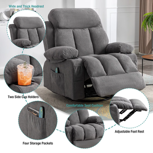 Sofá Reclinable Motorizado de Cine en Casa con Cuero Napa, Calefacción, Masaje Vibratorio de 8 Puntos y Control Remoto - Product Image 3