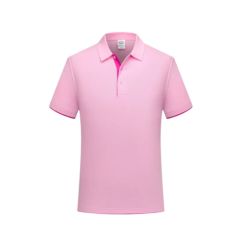 2023 Nieuwe Designstijl Blanco Custom Logo 210 Gsm Katoenen T-Shirt Roze Poloshirt Voor Mannen