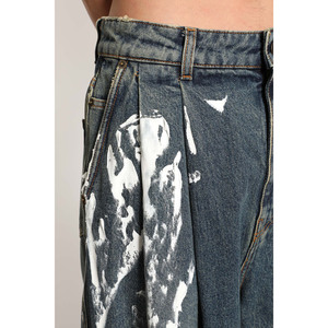 Pantalones vaqueros plisados delanteros para hombre, de mezclilla lavada, al por mayor, estilo holgado, fabricados en Guangzhou Xintang, colección Primavera 2026 - Product Image 5