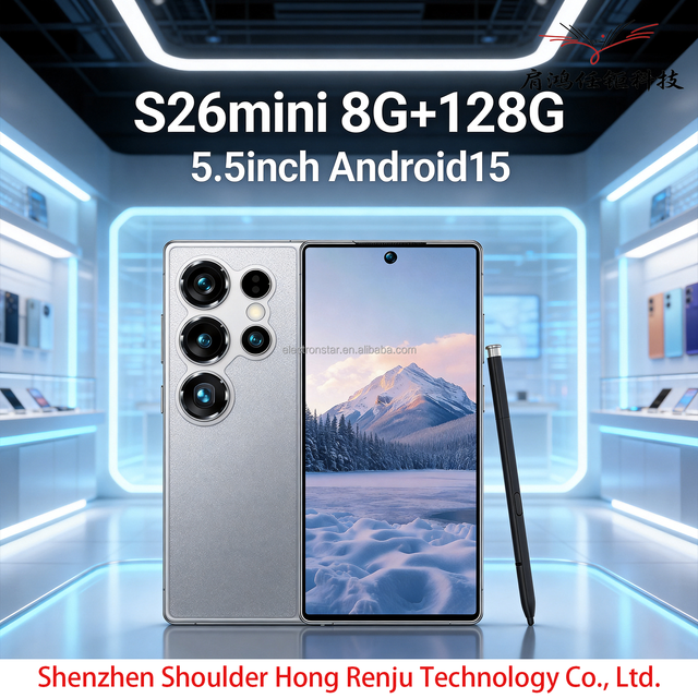 S26 Mini Android 15 Phone 8+128G 5.5inch LTE Cellular Smartphone Fast Processor 2026 Latest 5G Smartphone 6000mAh Battery