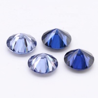 Prix de gros Zircon synthétique couleur Tanzanite, pierres en vrac de 0,9 mm à 3 mm, forme ronde, pour DIY ou usage industriel