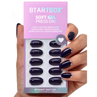 BTArtbox doux Gel XCOAT 3D Floral presse sur les ongles en gros court amande fait à la main bleu français pointe faux ongles