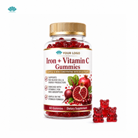 Gummies de Fer et Vitamines pour la Production d'Énergie et la Formation des Globules Rouges (B12, Folate) – Doux pour l'Estomac, à Croquer Quotidiennement, Formule Personnalisée, OEM