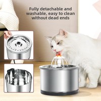 Fontaine à eau intelligente pour animaux de compagnie en acier inoxydable 304, 25L, motif floral, distributeur d'eau pour chiens et chats, filtration multi-étapes, filtre en coton