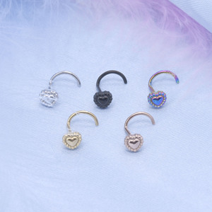 Piercings tendance en acier inoxydable en forme de cœur pour le <span class=keywords><strong>nez</strong></span>, crochets de <span class=keywords><strong>nez</strong></span>, piercings pour l'oreille et la lèvre, piercings de <span class=keywords><strong>narine</strong></span> incurvés en S, bijoux de <span class=keywords><strong>piercing</strong></span> corporel à la mode - Product Image 5