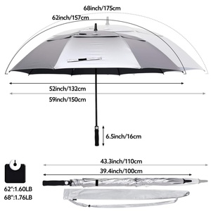 Promotion UV Protect Heavy Duty Thick Fiberglass Ribs 38 Inches Waterproof Wind Vent Portable 2 Person Golf <b>Umbrella</b> - Product Image 4