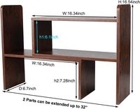 Desk Organizer Desktop Shelf Adjustable Countertop Bookshelf Small Table Shelves Book Organizer Office Organization for Desk