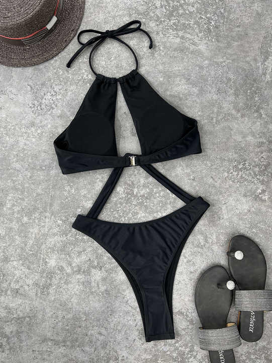 black cut out bikini top