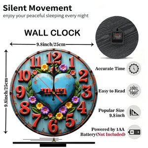 Round Wooden <b>Wall</b> <b>Clock</b> 25cm Simple Line Art <b>Silent</b> Home Living Room Decor - Product Image 6