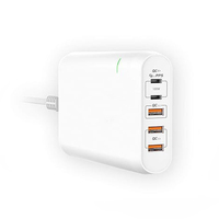 Kabbol Chargeur rapide USB C Plug, station de charge PD rapide 100W, adaptateur secteur 5 ports 3C2A pour ordinateurs portables et smartphones